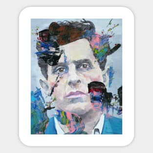 LUDWIG WITTGENSTEIN oil and acrylic portrait Sticker